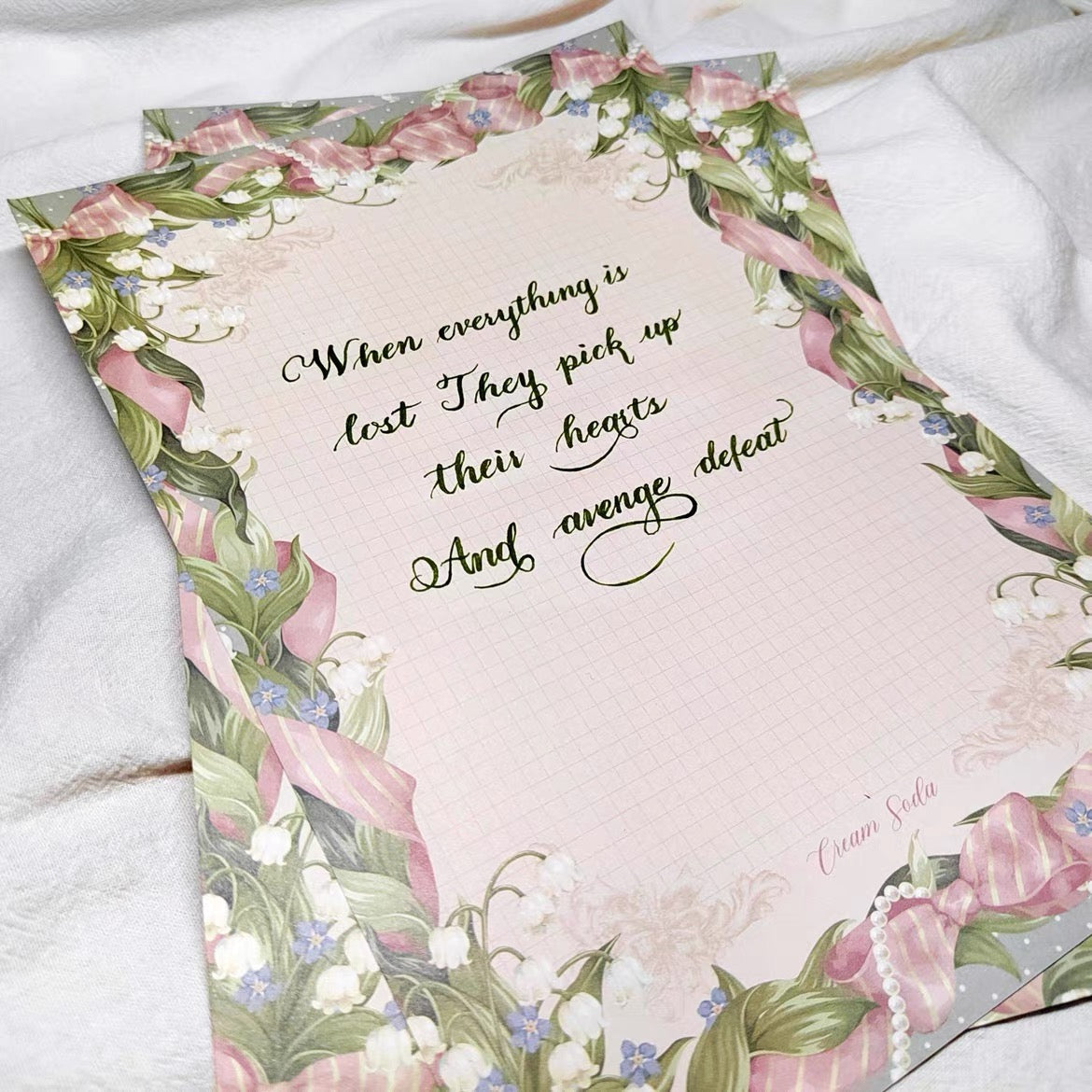 Lilly of the Vally Silk Notepad