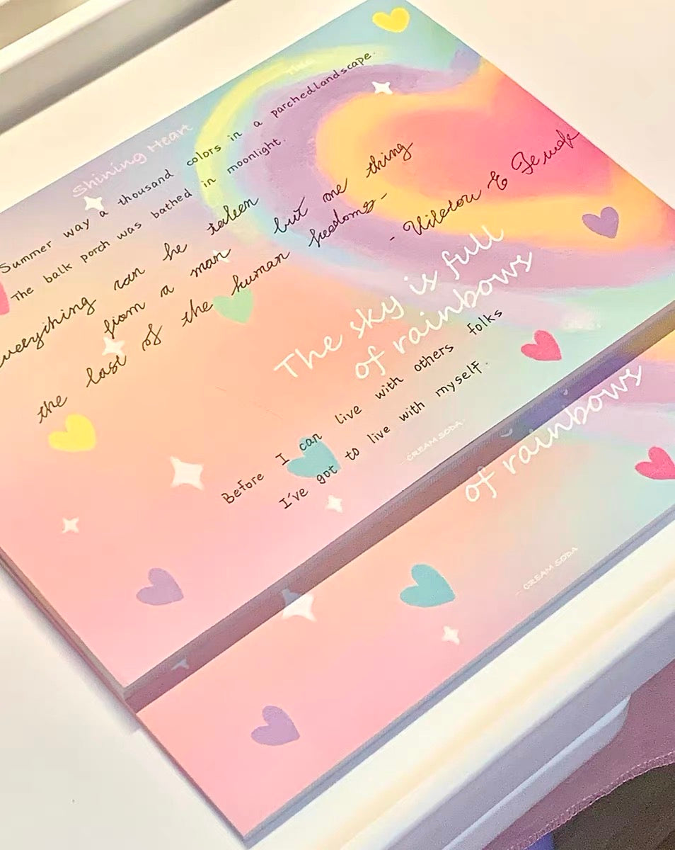 Rainbow Heart Notepad