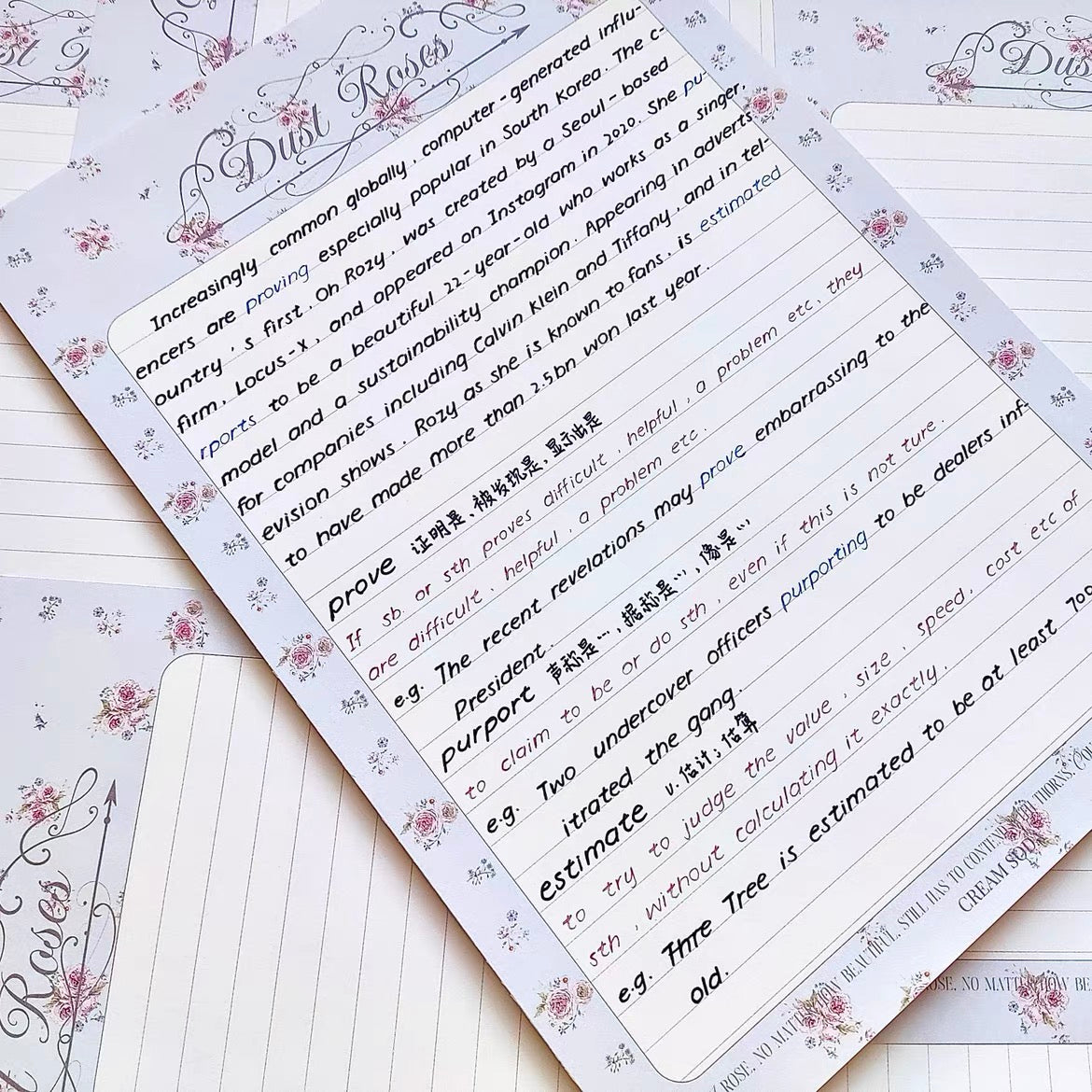 Under the Rose Notepad