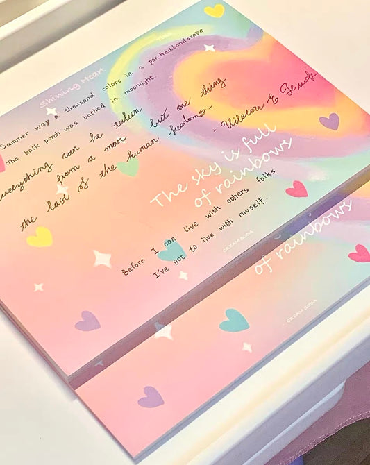 Rainbow Heart Notepad